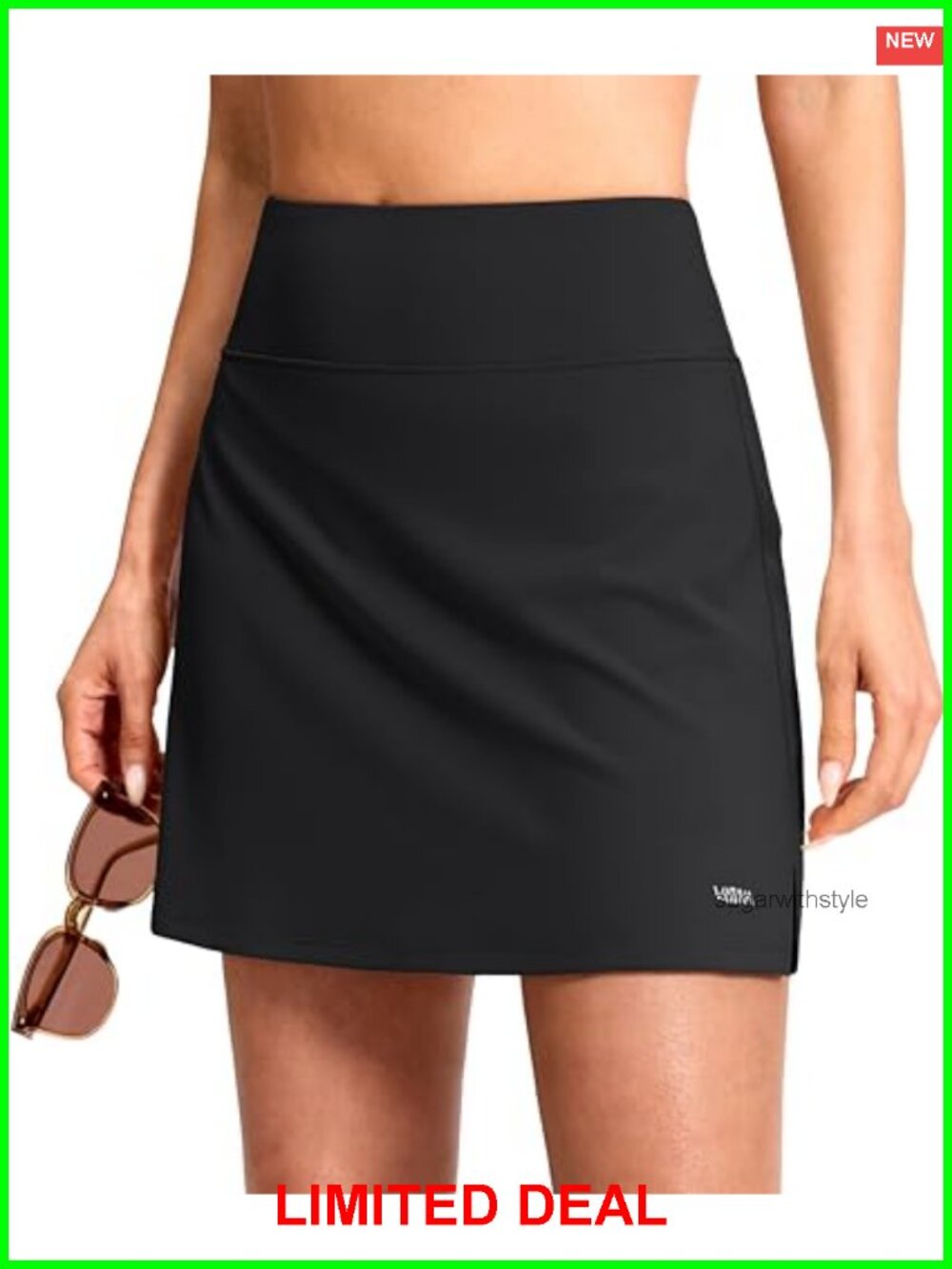 16" Skort with Pockets High Waisted A-Line